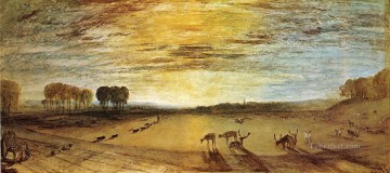 two boys singing Painting - Petworth Park Tillington Church in the Distance landscape Turner